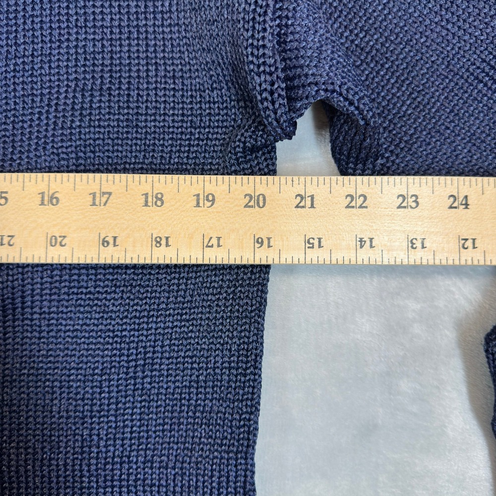 Banana Republic Cardigan Womens L Navy Metallic Cardi Longline Chunky Knit - Picture 3 of 9